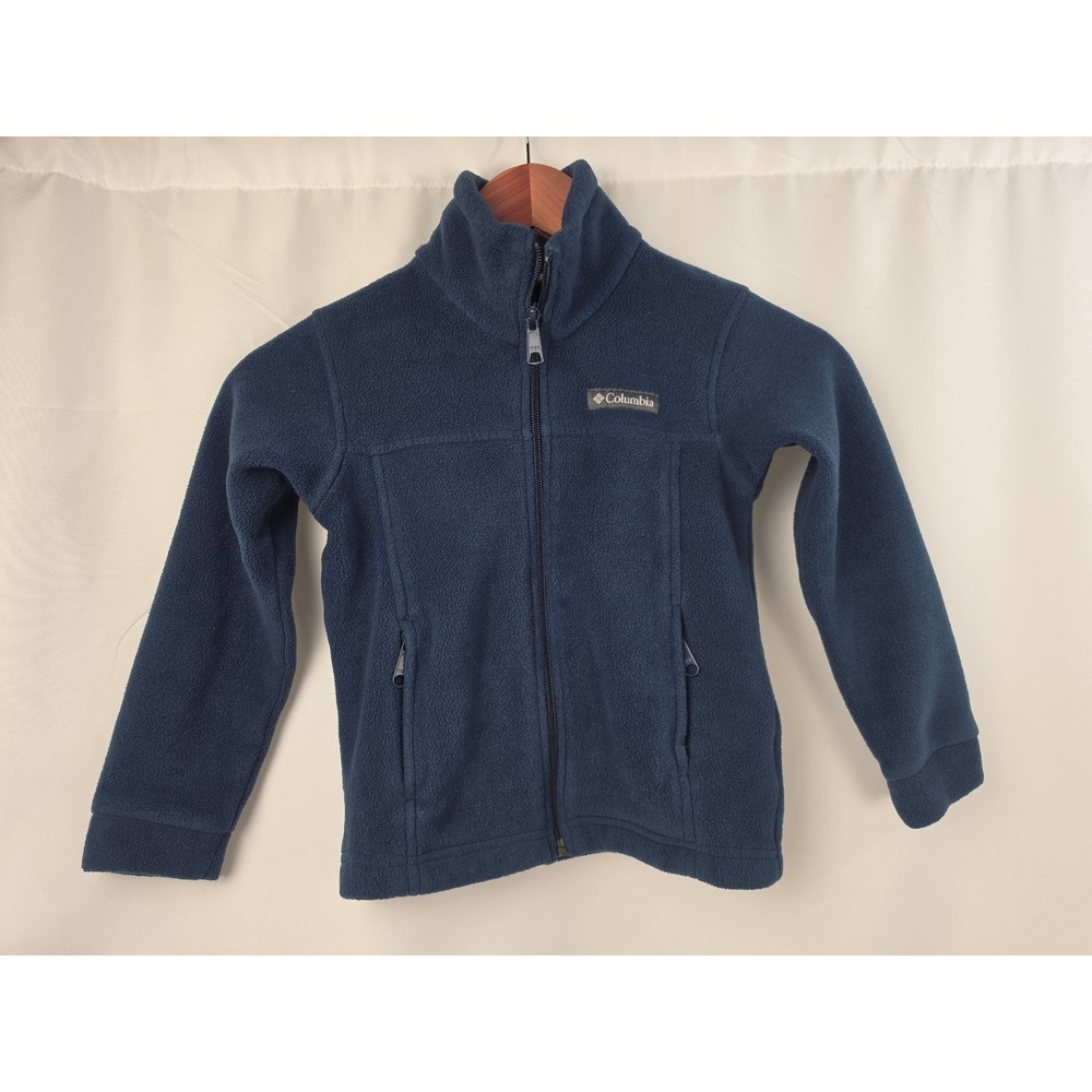 Columbia Kids Navy Blue Fleece Full Zip Jacket XXS 4/5 Steens Mountain